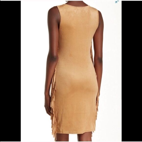 Christian Siriano camel fringe dress NWT Large (D1) - Picture 2 of 12